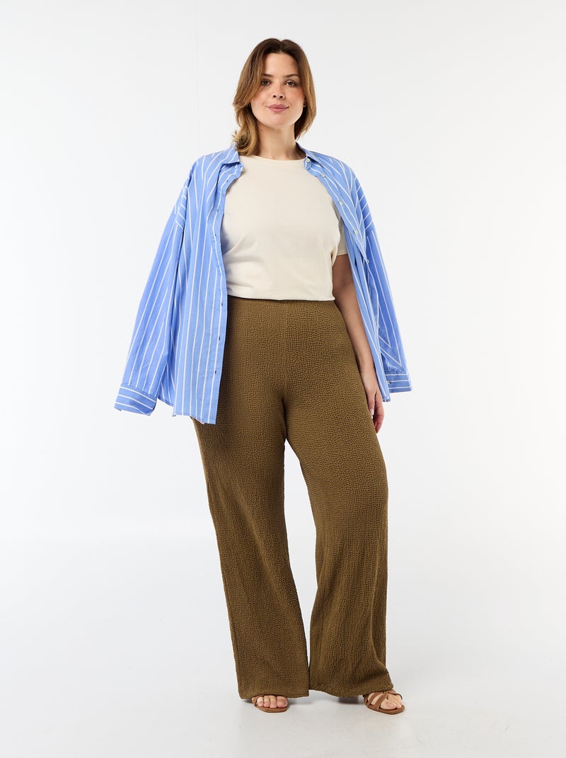 T-shirt en maille jersey manches courtes Beige - Kiabi