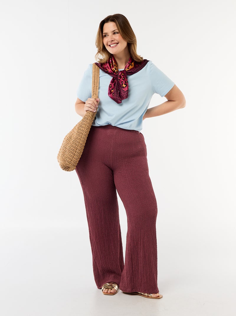 T-shirt en maille jersey manches courtes Bleu - Kiabi