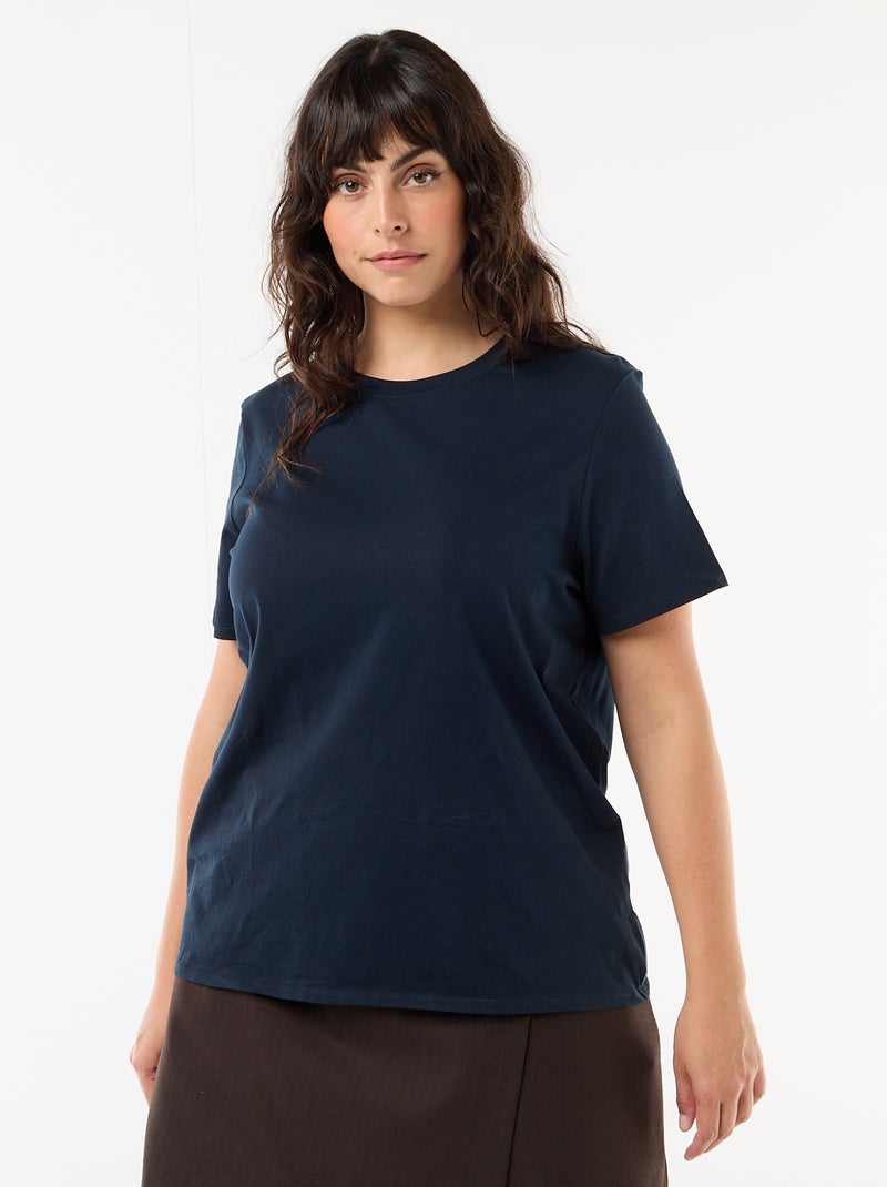 T-shirt en maille jersey manches courtes Bleu - Kiabi