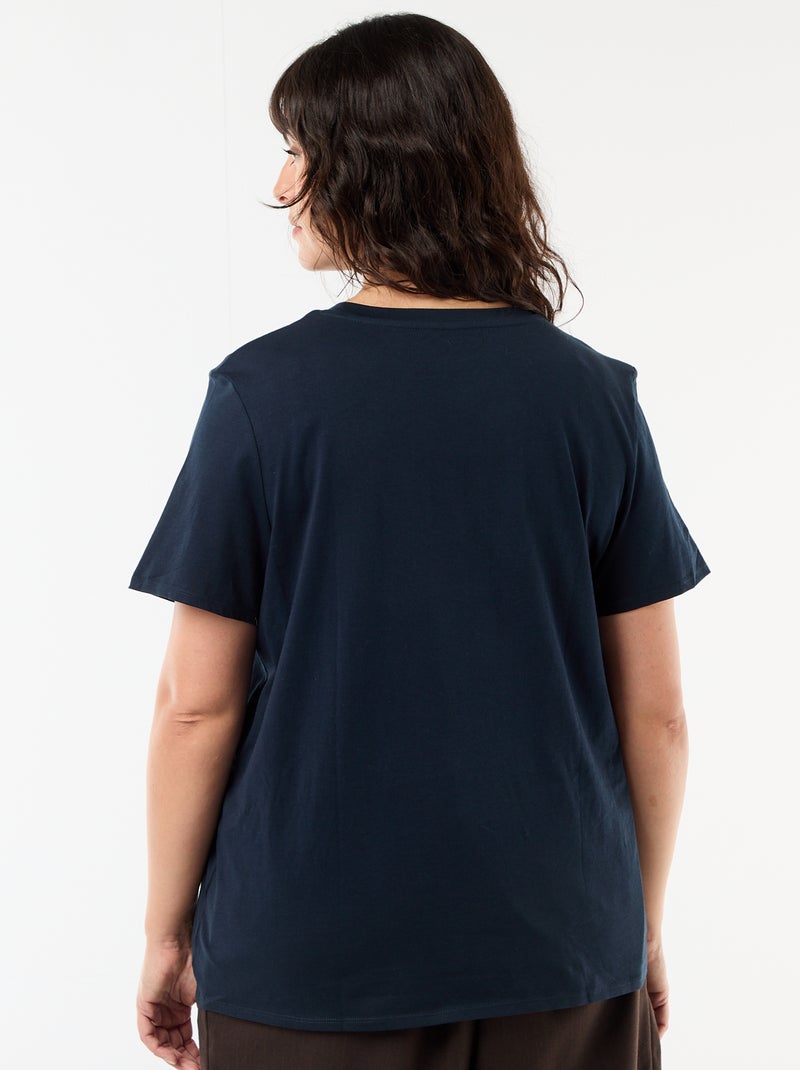 T-shirt en maille jersey manches courtes Bleu - Kiabi