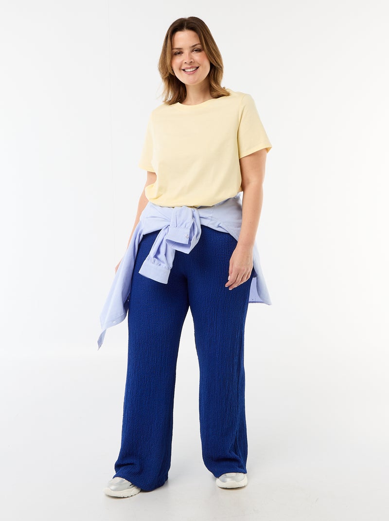 T-shirt en maille jersey manches courtes Jaune - Kiabi