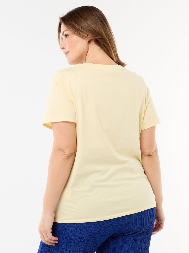 T-shirt en maille jersey manches courtes Jaune - Kiabi