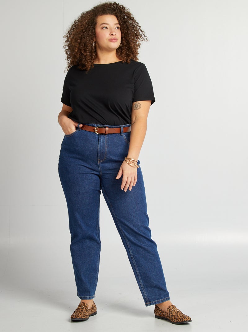 T-shirt en maille jersey manches courtes Noir - Kiabi