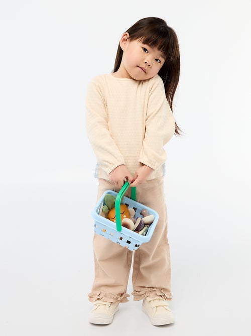 T-shirt en maille rib avec nœuds fantaisie - Kiabi