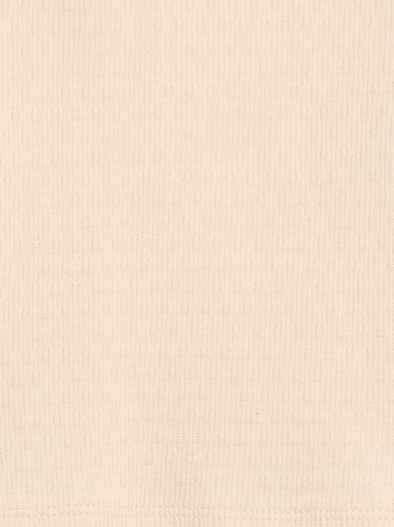 T-shirt en maille rib avec nœuds fantaisie Beige - Kiabi