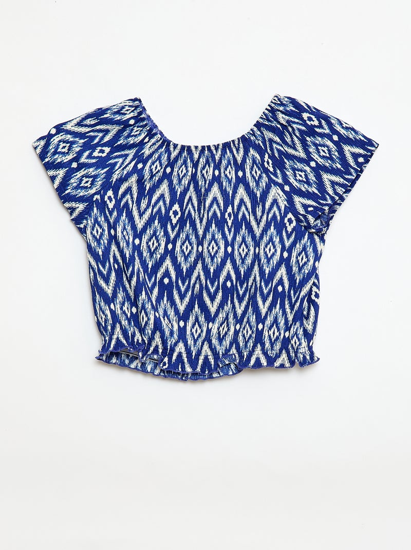T-shirt en maille stretch Bleu - Kiabi