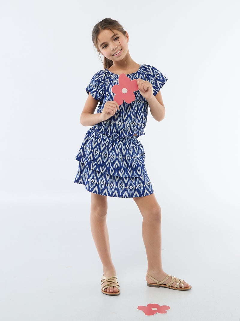 T-shirt en maille stretch Bleu - Kiabi