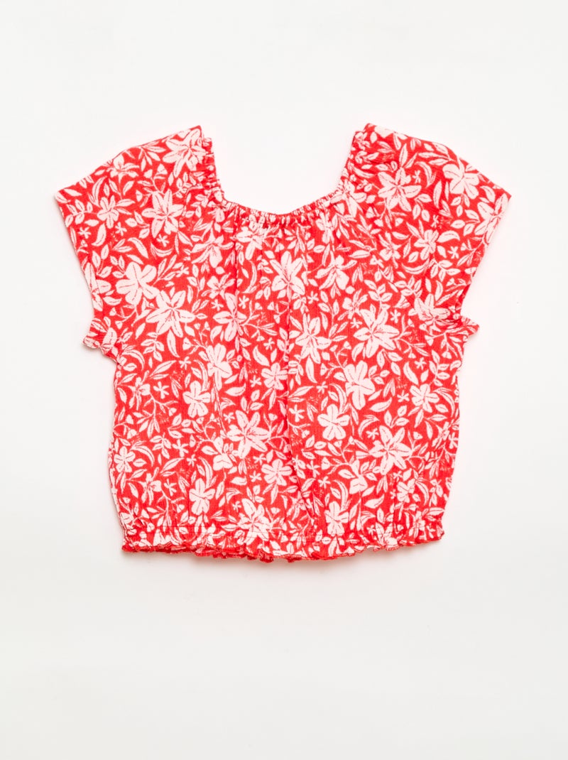 T-shirt en maille stretch Rouge - Kiabi