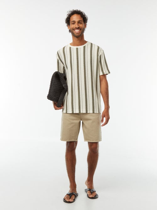 T-shirt en maille tricot à manches courtes - Kiabi