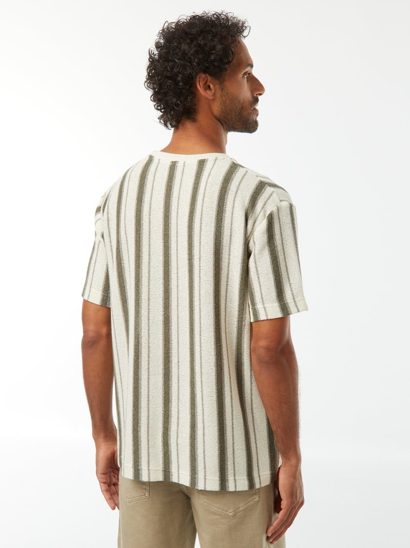 T-shirt en maille tricot à manches courtes Beige - Kiabi