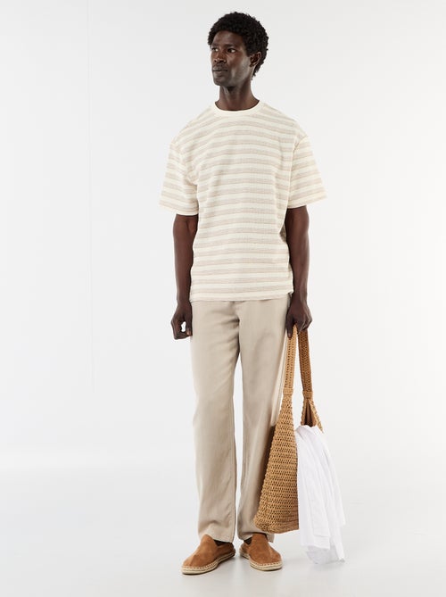 T-shirt en maille tricot à manches courtes - Kiabi