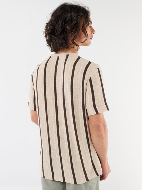 T-shirt en maille tricot à manches courtes - Kiabi