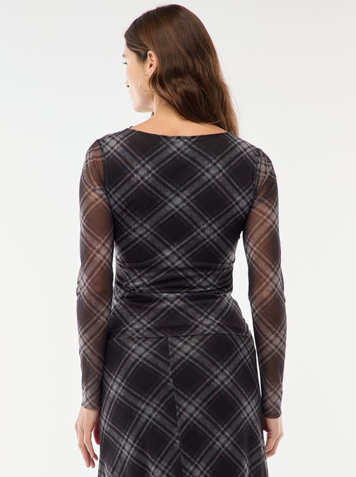 T-shirt en mesh avec fronces - Kiabi