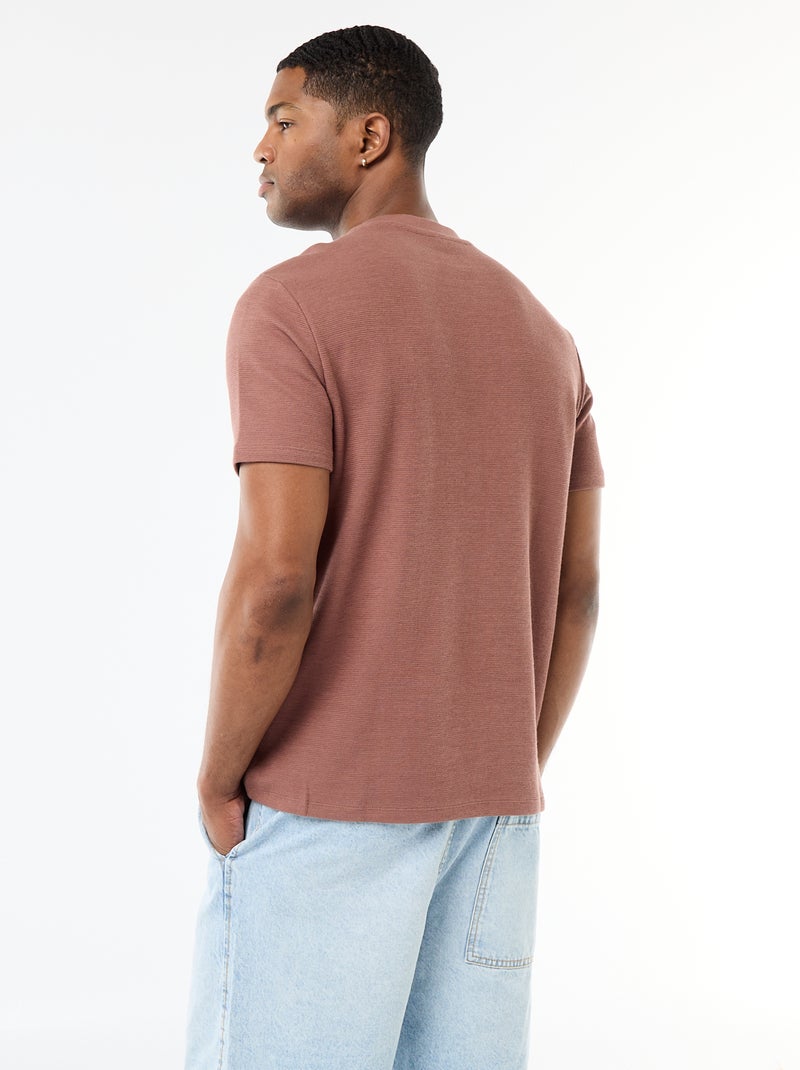 T-shirt en piqué de coton à manches courtes Gris - Kiabi