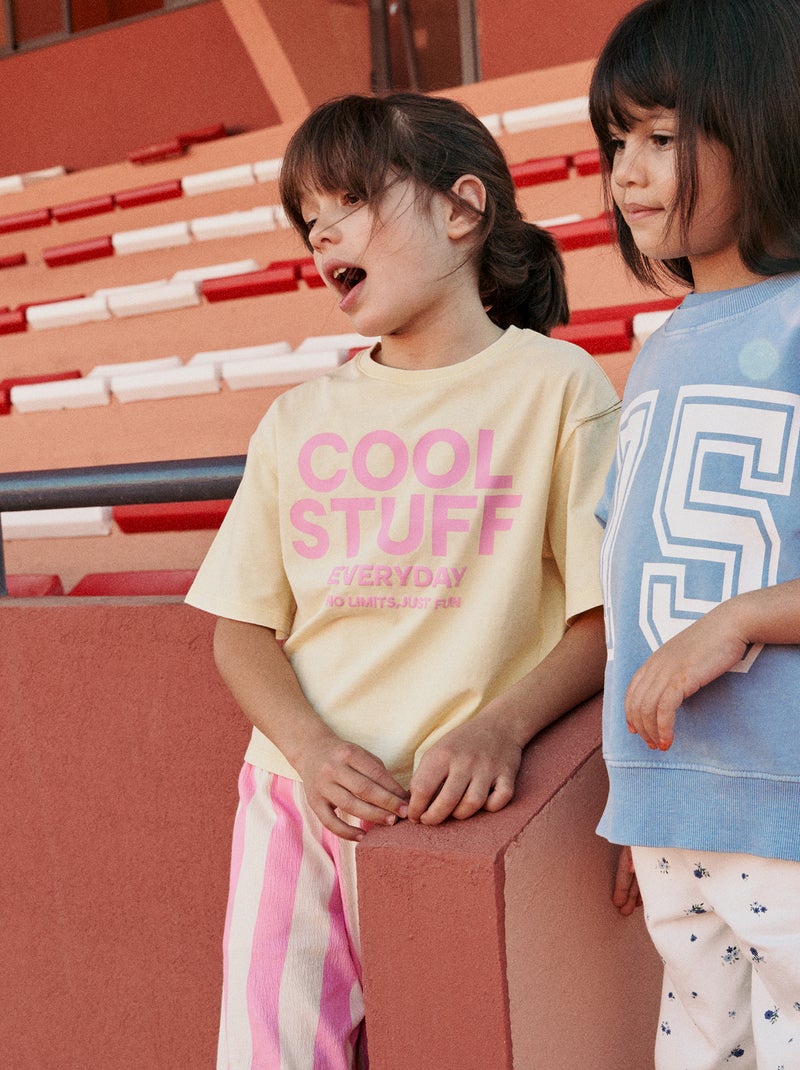 T-shirt esprit américain Jaune - Kiabi