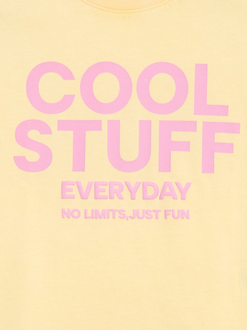 T-shirt esprit américain Jaune - Kiabi