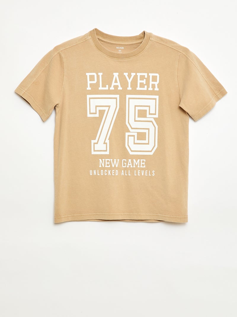 T-shirt esprit basketball Beige - Kiabi