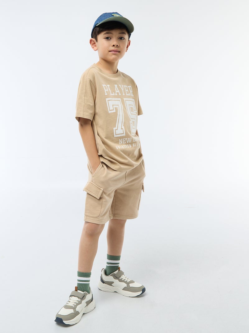 T-shirt esprit basketball Beige - Kiabi