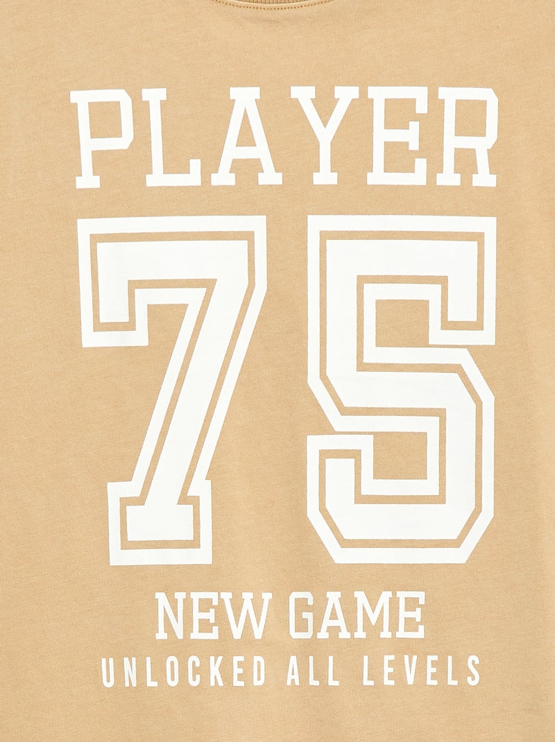 T-shirt esprit basketball Beige - Kiabi