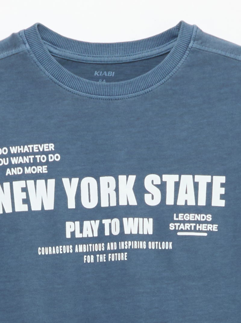 T-shirt esprit basketball Bleu - Kiabi