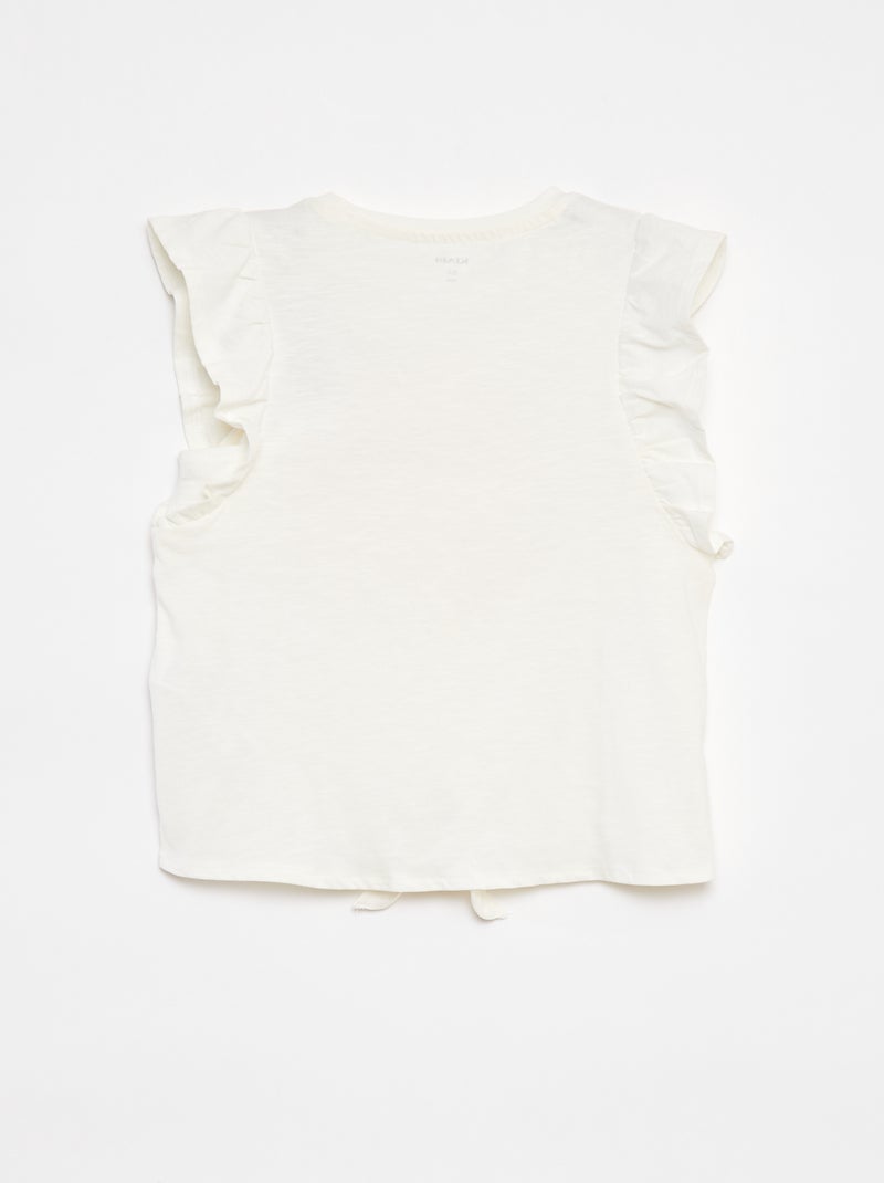 T-shirt fantaisie en coton BLANC - Kiabi