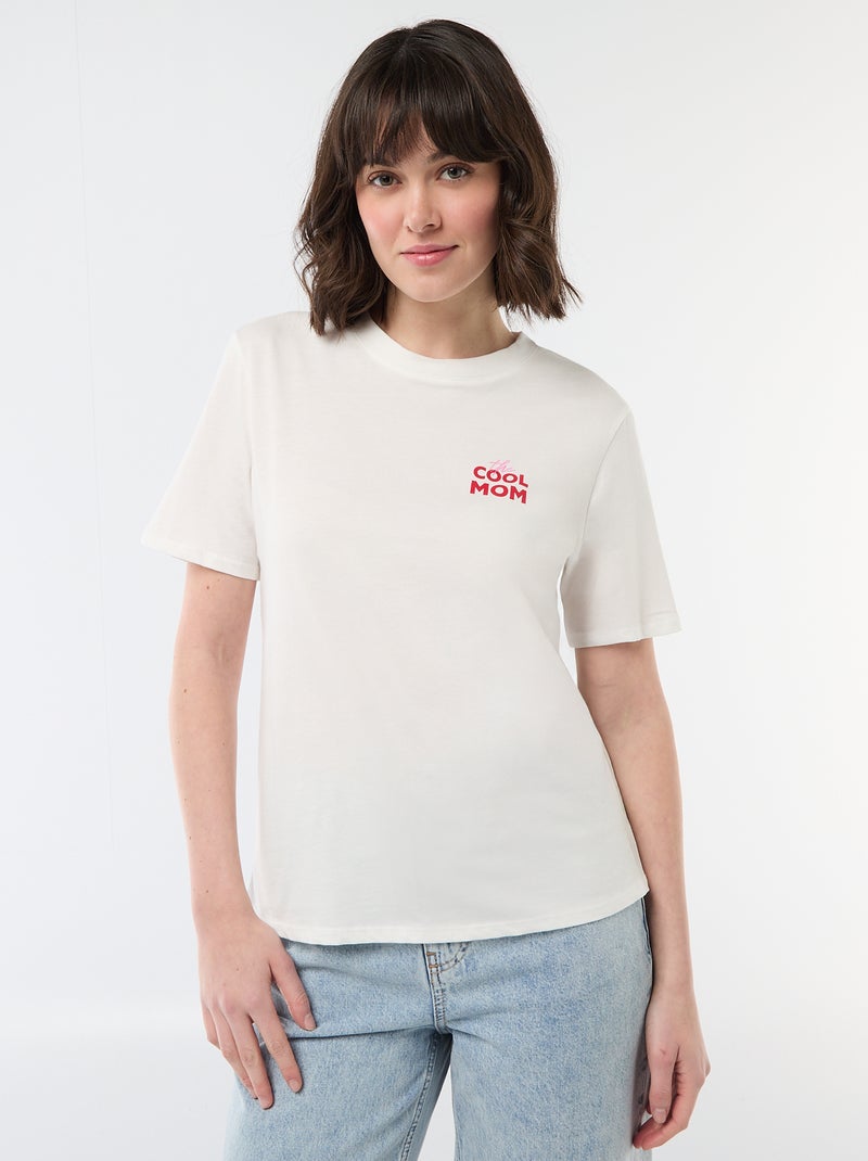 T-shirt 'Festa della Mamma' maniche corte Bianco - Kiabi