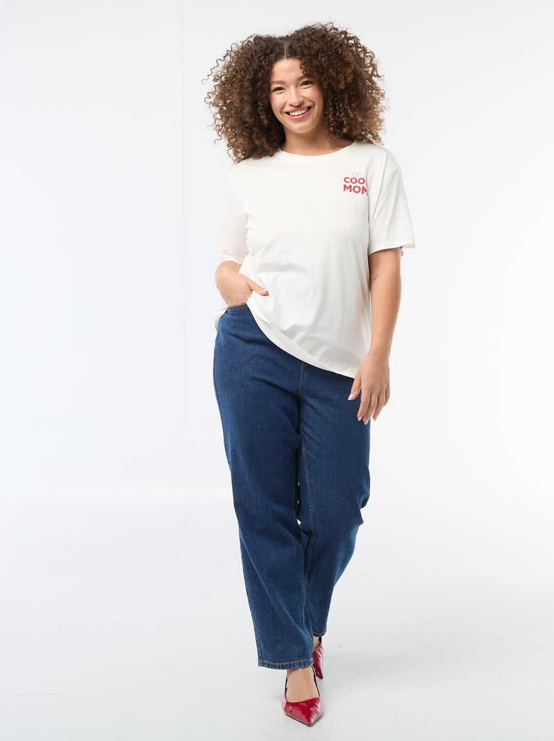 T-shirt 'fête des mères' imprimé manches courtes Blanc - Kiabi