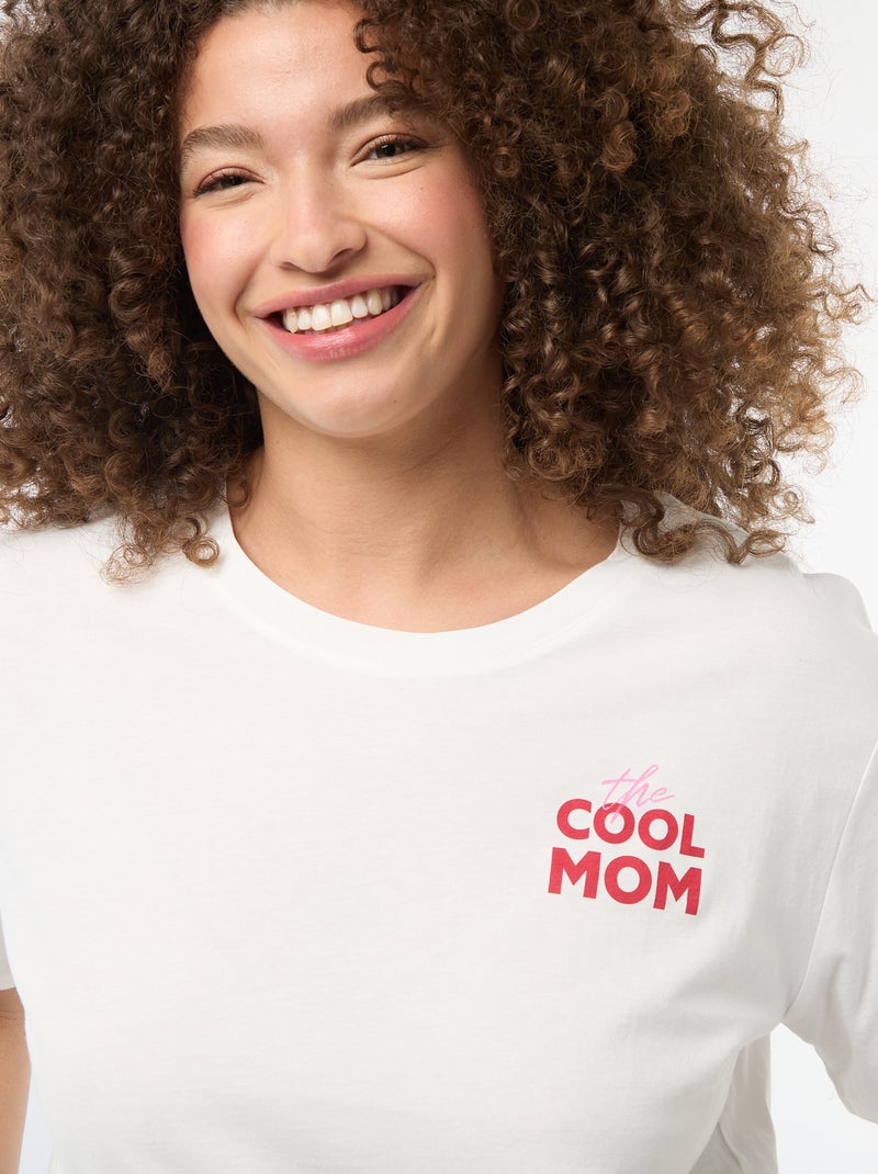 T-shirt 'fête des mères' imprimé manches courtes Blanc - Kiabi