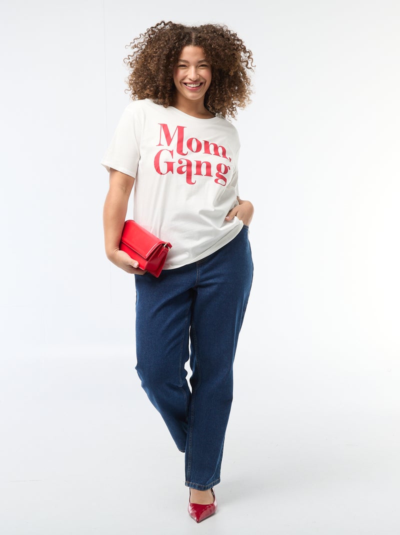 T-shirt 'fête des mères' imprimé manches courtes Blanc - Kiabi