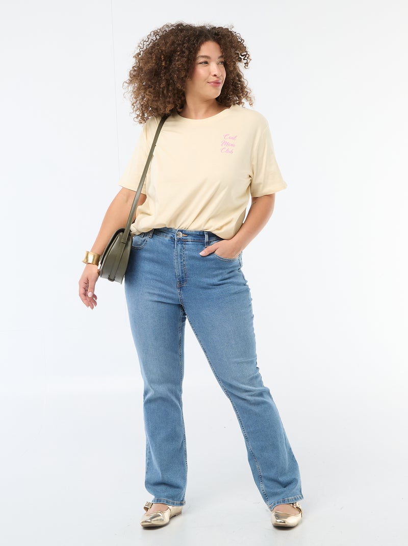 T-shirt 'fête des mères' imprimé manches courtes Jaune - Kiabi