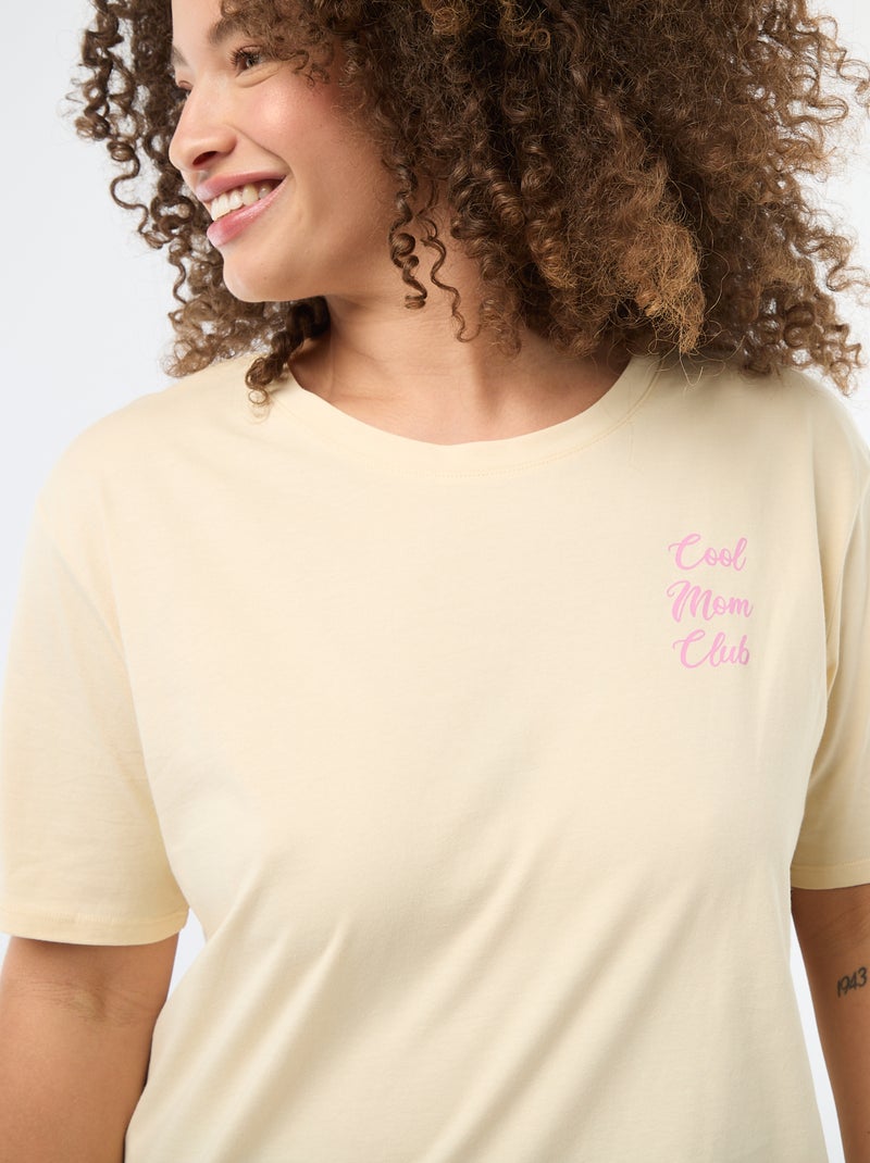 T-shirt 'fête des mères' imprimé manches courtes Jaune - Kiabi