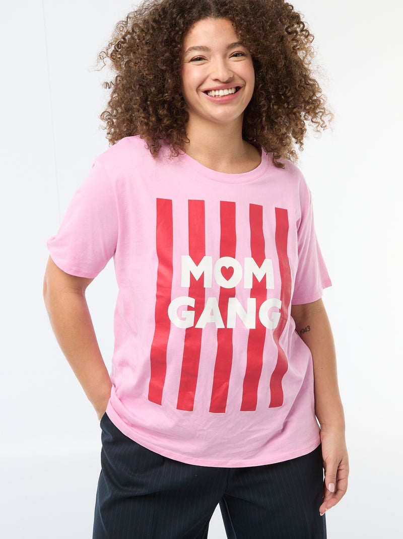 T-shirt 'fête des mères' imprimé manches courtes Rose - Kiabi