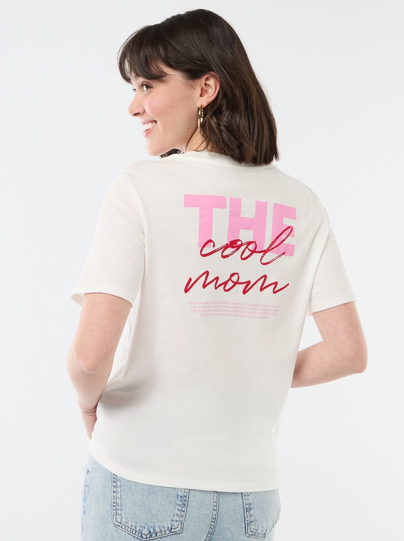 T-shirt 'fête des mères' manches courtes Blanc - Kiabi