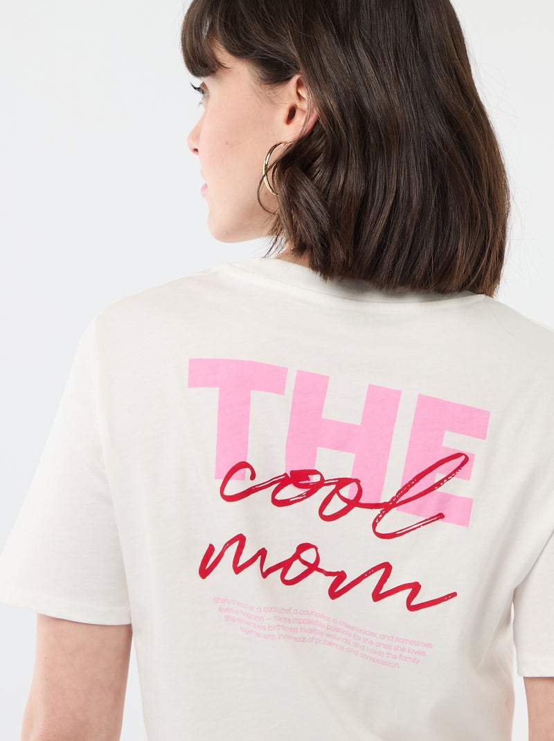 T-shirt 'fête des mères' manches courtes Blanc - Kiabi