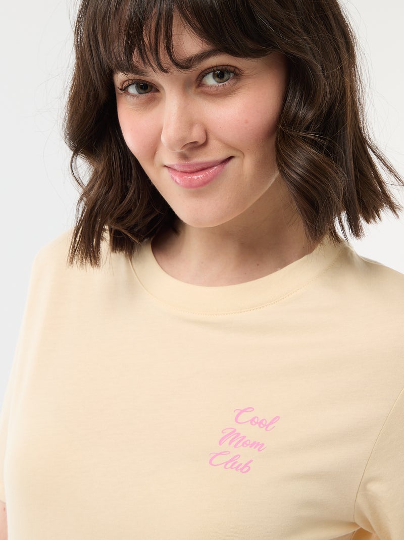 T-shirt 'fête des mères' manches courtes Jaune - Kiabi