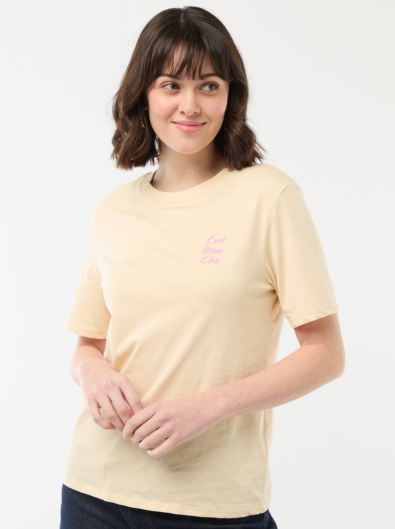 T-shirt 'fête des mères' manches courtes Jaune - Kiabi