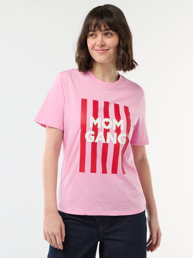 T-shirt 'fête des mères' manches courtes Rose - Kiabi