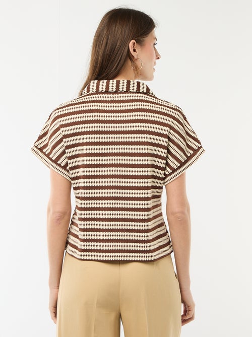 T-shirt forme polo coloré - Kiabi