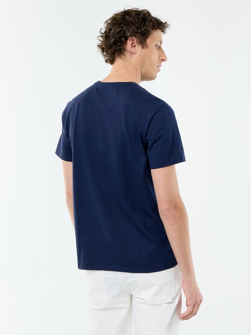 T-shirt girocollo in cotone - Tough Cotton™ Blu scuro - Kiabi