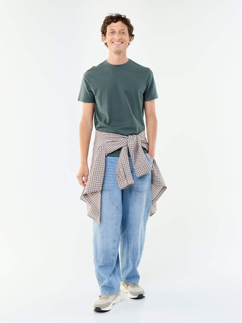 T-shirt girocollo in cotone - Tough Cotton™ Verde - Kiabi