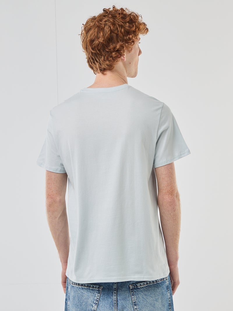 T-shirt girocollo stampato in cotone Grigio - Kiabi