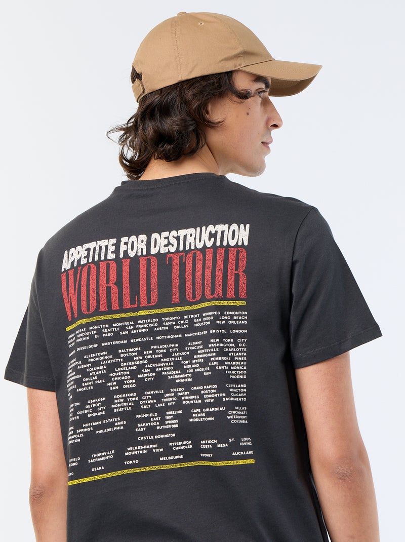 T-shirt 'Guns N'Roses' a maniche corte Nero - Kiabi