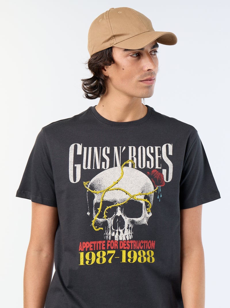 T-Shirt 'Guns N'Roses' Kurzarm Noir - Kiabi