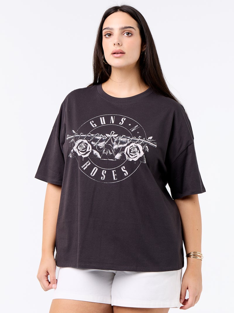 T-shirt 'Guns'n'Roses' a maniche corte Nero - Kiabi