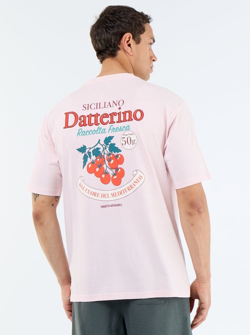 T-shirt homme en coton à col rond avec motif placé - Kiabi T-shirt homme en coton à col rond avec motif placé - Kiabi