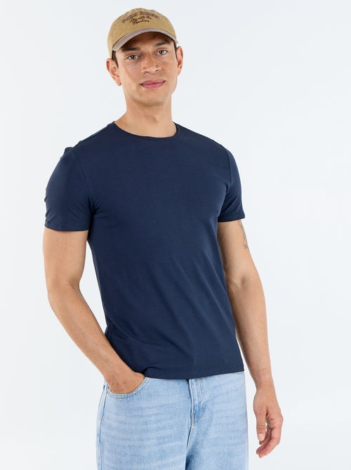T-shirt homme en coton à col rond - Kiabi