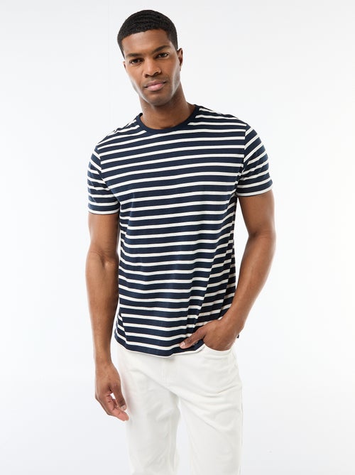 T-shirt homme en coton à col rond - Kiabi