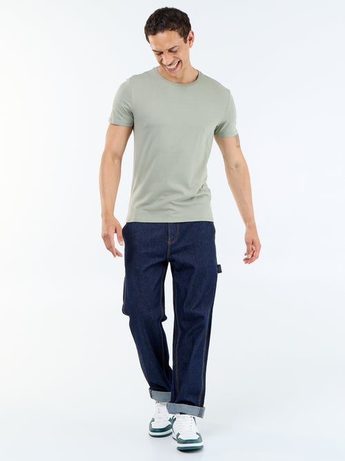 T-shirt homme en coton à col rond - Kiabi
