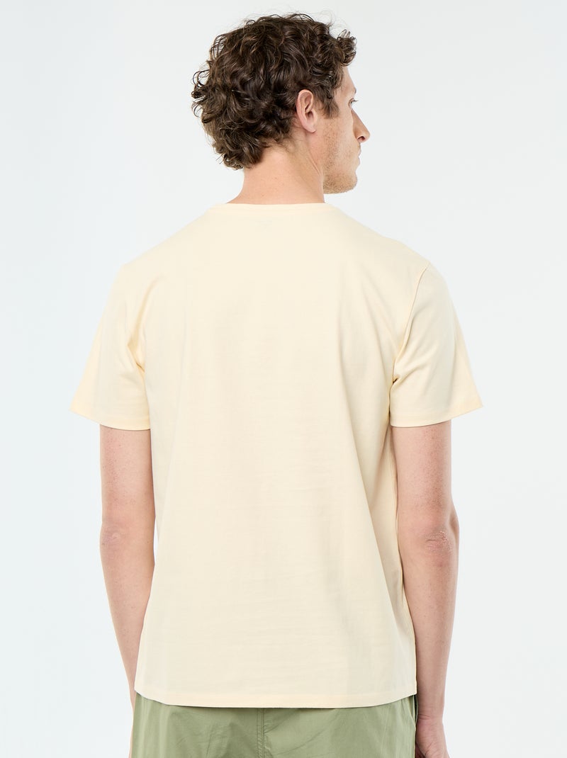 T-shirt homme en coton à manches courtes coupe regular Jaune - Kiabi