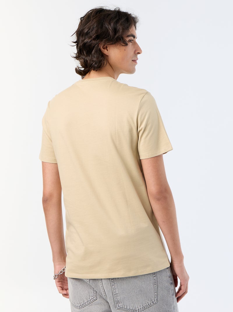 T-shirt homme en coton biologique imprimé Beige - Kiabi